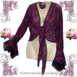 Burgundy Rose Lace Tie Top