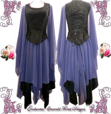 Black & Purple Stevie Nicks Style Wedding Dress