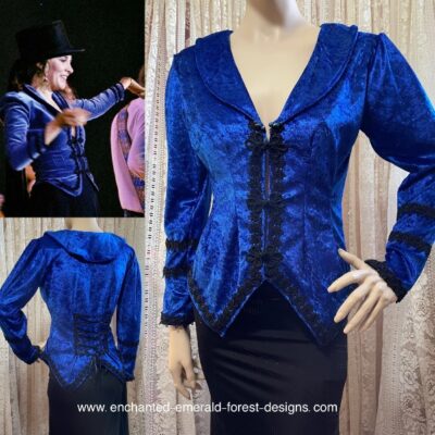 Stevie Nicks Style Blue Velvet Crop jacket