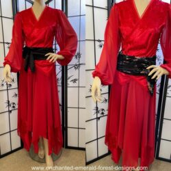 Kate Bush Wuthering Heights Festival Red Dress Set