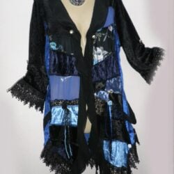 Black and Blue Patchwork Cardi