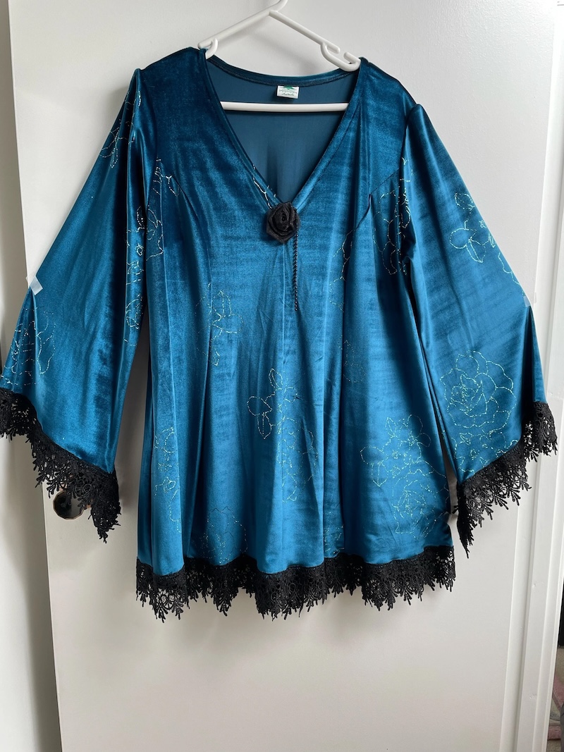 Jade velvet Tunic
