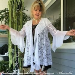 white chiffon cardi